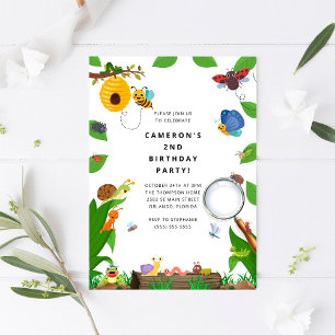 Invitación de cumpleaños de niño insecto bicho