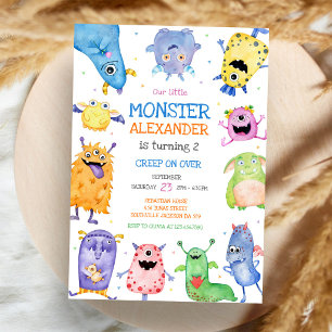Invitación de cumpleaños de Niño Monstruo