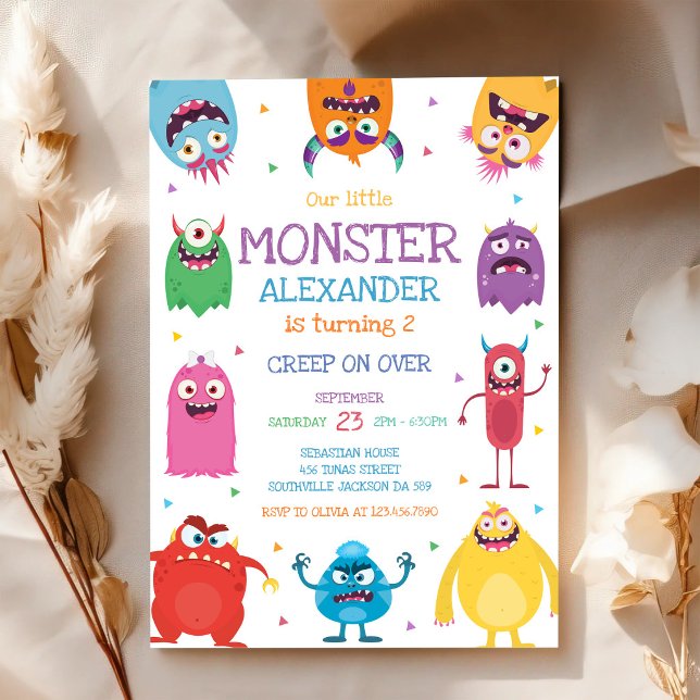 Invitación de cumpleaños de Niño Monstruo (Subido por el creador)