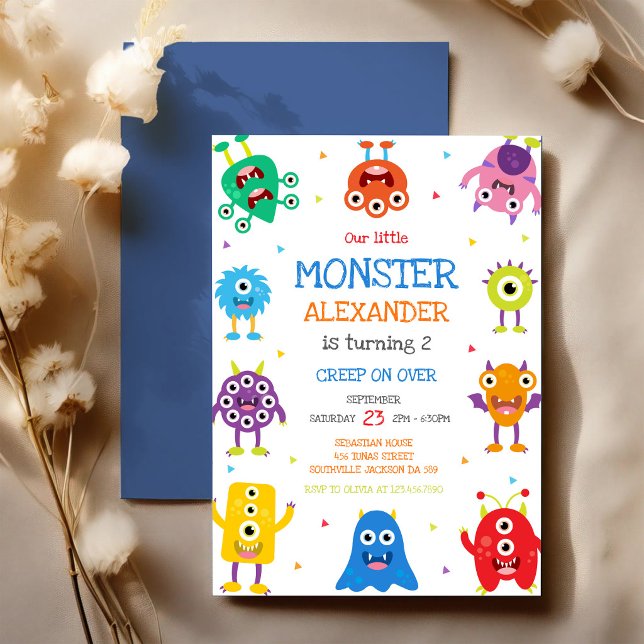 Invitación de cumpleaños de Niño Monstruo (Subido por el creador)