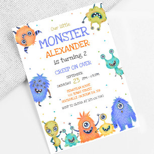 Invitación de cumpleaños de Niño Monstruo