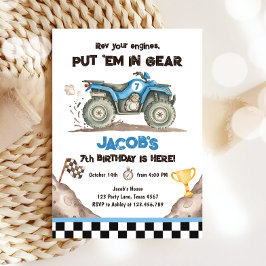 Invitación de cumpleaños de niño para carreras de