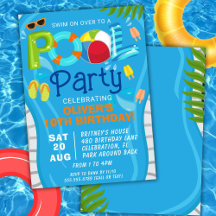 Invitación de cumpleaños de niño para fiesta de pi