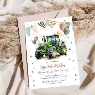 Invitación de cumpleaños de niño Tractor Granjero