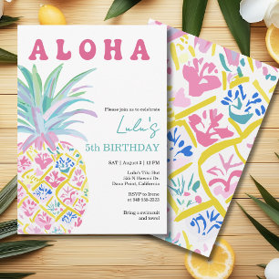 Invitación de cumpleaños de niños Aloha Luau