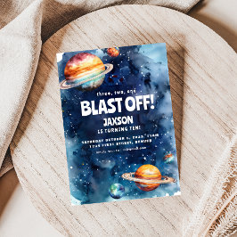 Invitación de cumpleaños de niños astronautas del