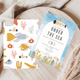 Invitación de cumpleaños de niños bajo el mar