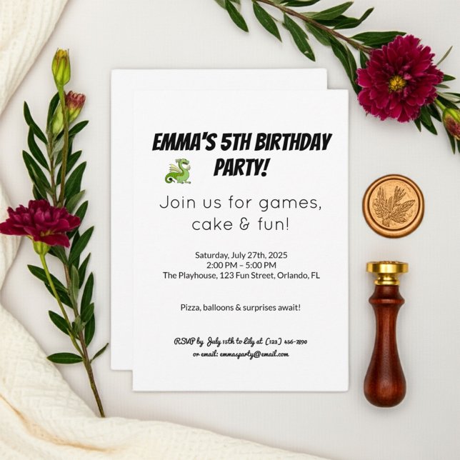 Invitación de cumpleaños de niños coloridos (Subido por el creador)