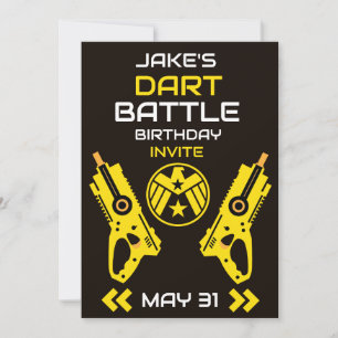 Invitación de cumpleaños de niños Dart Wars