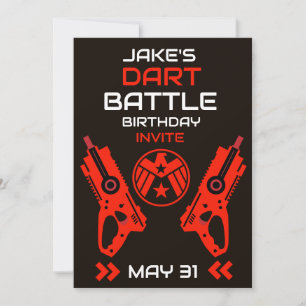 Invitación de cumpleaños de niños Dart Wars