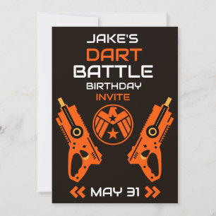 Invitación de cumpleaños de niños Dart Wars