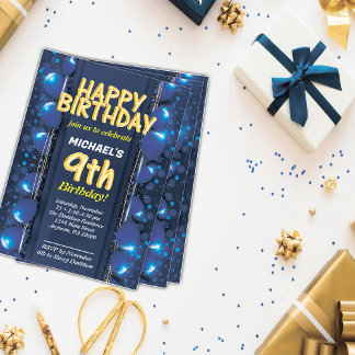 Invitación de cumpleaños de niños de 9 años