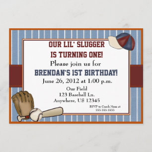Invitación de cumpleaños de niños de béisbol