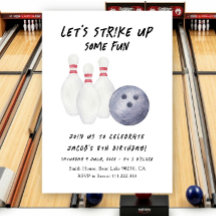 Invitación de cumpleaños de niños de bolos