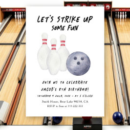 Invitación de cumpleaños de niños de bolos