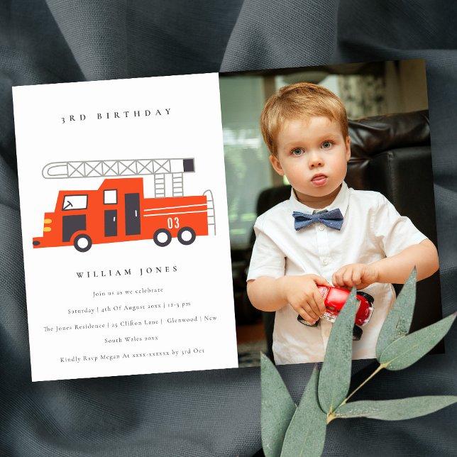 Invitación de cumpleaños de niños de camión de bom (Subido por el creador)