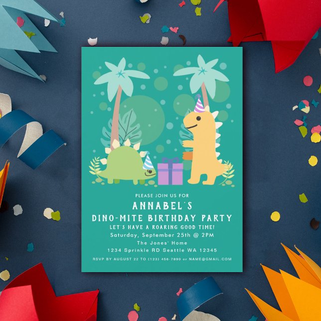 Invitación de cumpleaños de niños de dinosaurios p (Subido por el creador)