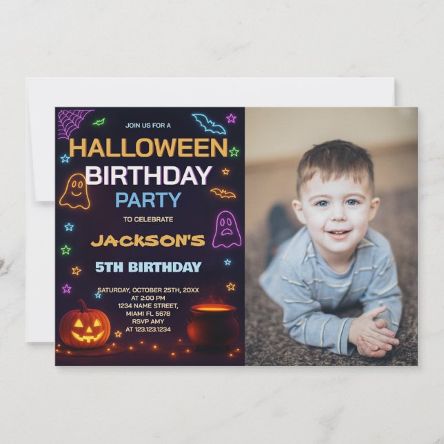 Invitación de cumpleaños de niños de la casa embru (Anverso)