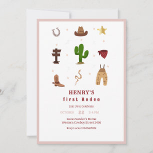 Invitación de cumpleaños de niños de Rodeo Primari
