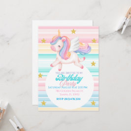 Invitación de cumpleaños de niños de Unicornio