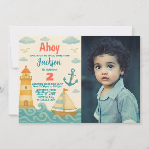 Invitación de cumpleaños de niños náuticos