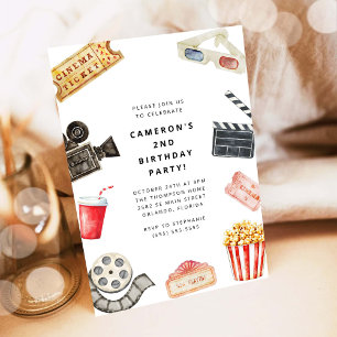 Invitación de cumpleaños de niños para noche de ci