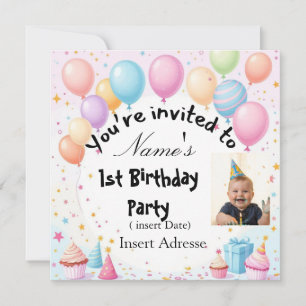 Invitación de cumpleaños de niños personalizados  
