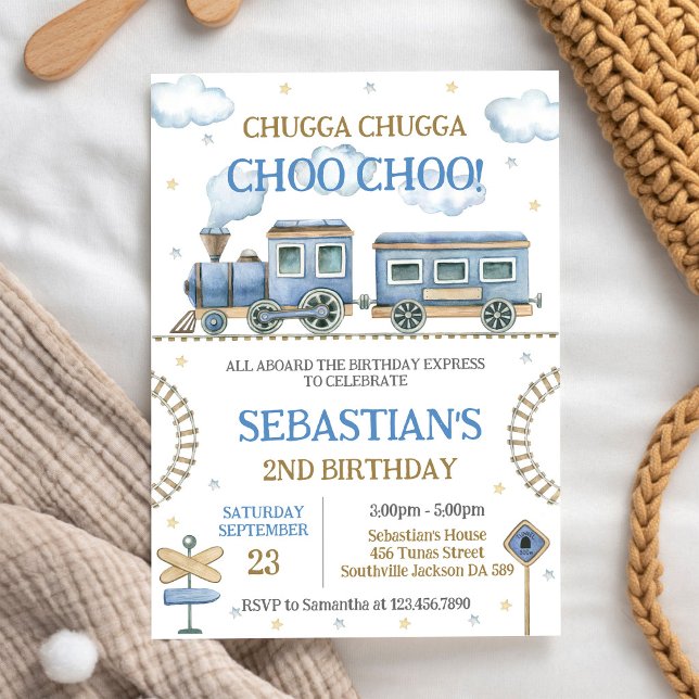 Invitación de cumpleaños de niños tren de juguetes (Subido por el creador)