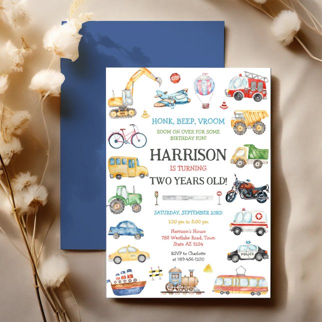 Invitación de cumpleaños de niños Vehículo de Tran (Subido por el creador)