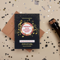 Invitación de cumpleaños de Notes y Clef