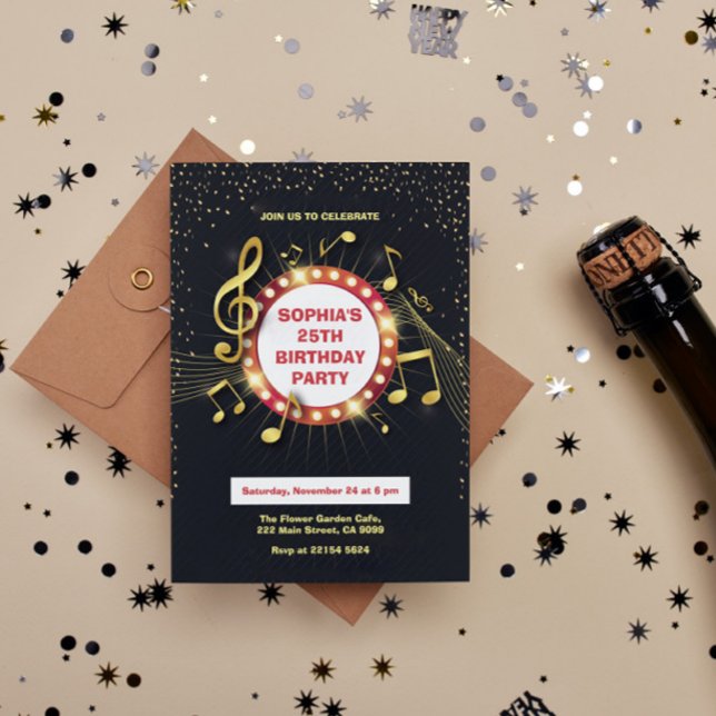 Invitación de cumpleaños de Notes y Clef (Subido por el creador)