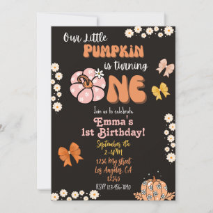 Invitación de cumpleaños de nuestra calabaza peque