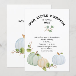 Invitación de cumpleaños de nuestra calabaza peque