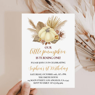Invitación de cumpleaños de nuestra calabaza peque