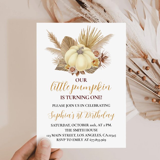 Invitación de cumpleaños de nuestra calabaza peque (Subido por el creador)
