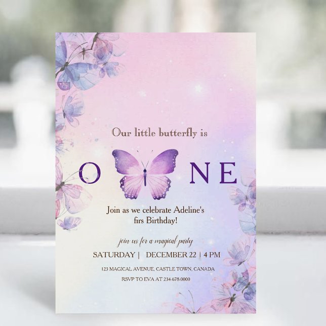 Invitación de cumpleaños de nuestra mariposa peque (Subido por el creador)