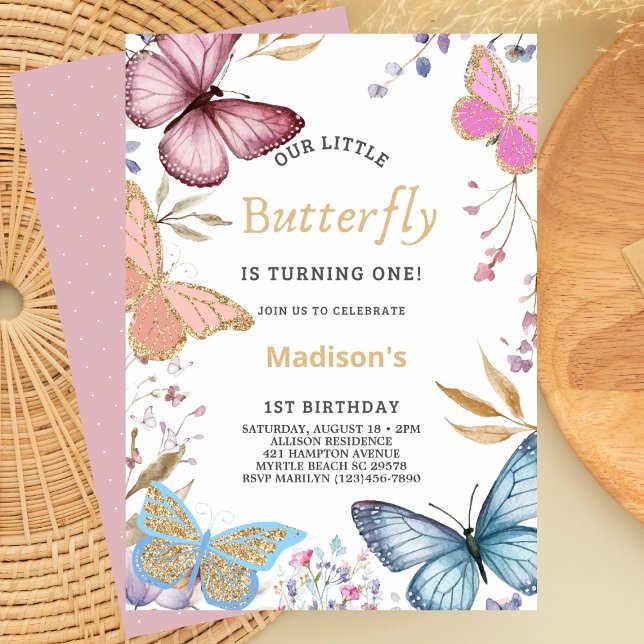 Invitación de cumpleaños de nuestra mariposa peque (Subido por el creador)