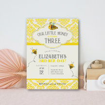 Invitación de cumpleaños de nuestra pequeña abeja