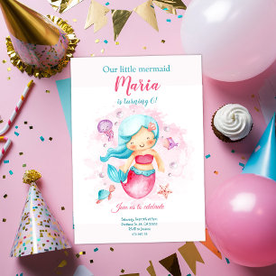 Invitación de cumpleaños de nuestra pequeña sirena
