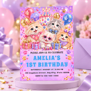 Invitación de Cumpleaños de Nuestro Gatito