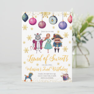Invitación de cumpleaños de Nutcracker Ballerina e