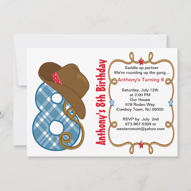 Invitación de cumpleaños de Occidente Big Eight (Anverso)