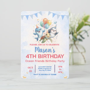 Invitación de cumpleaños de Ocean Friends