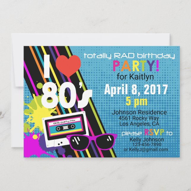 Invitación de cumpleaños de ochenta (Anverso)