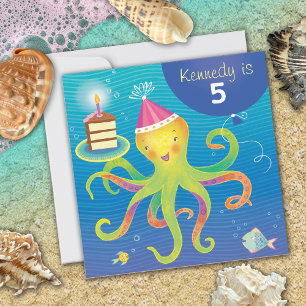 Invitación de cumpleaños de Octopus personalizada