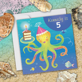 Invitación de cumpleaños de Octopus personalizada
