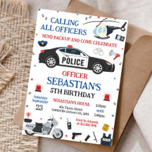 Invitación de cumpleaños de oficial de policía par