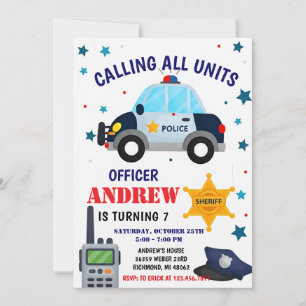 invitación de cumpleaños de oficial de policía per