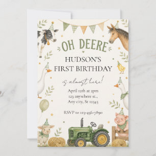 Invitación de cumpleaños de Oh Deere Farm