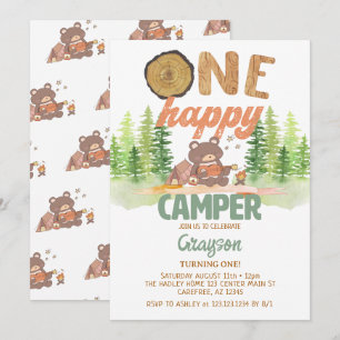 Invitación de cumpleaños de One Happy Camper